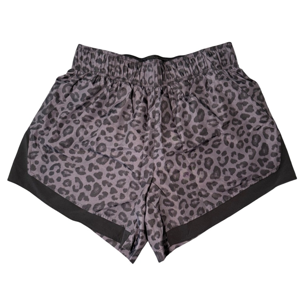 Athletic‎ Works Black Gray Leopard Print Running Shorts Athleisure Small